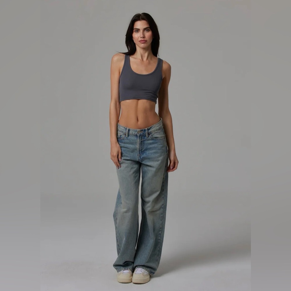 TALENTLESS Women's Crop Modal Tank in Steel Grey
